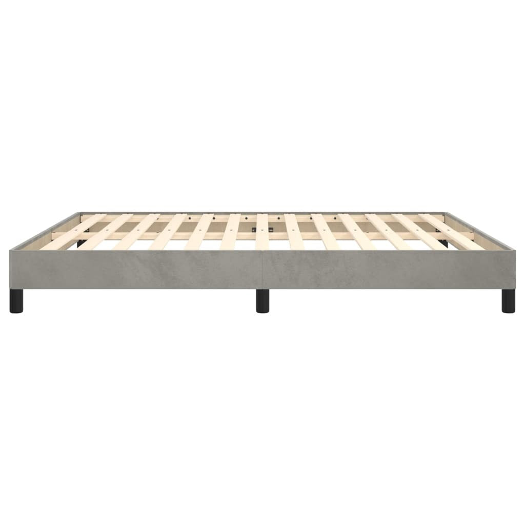 Bed Frame without Mattress Light Gray 76"x79.9" King Velvet
