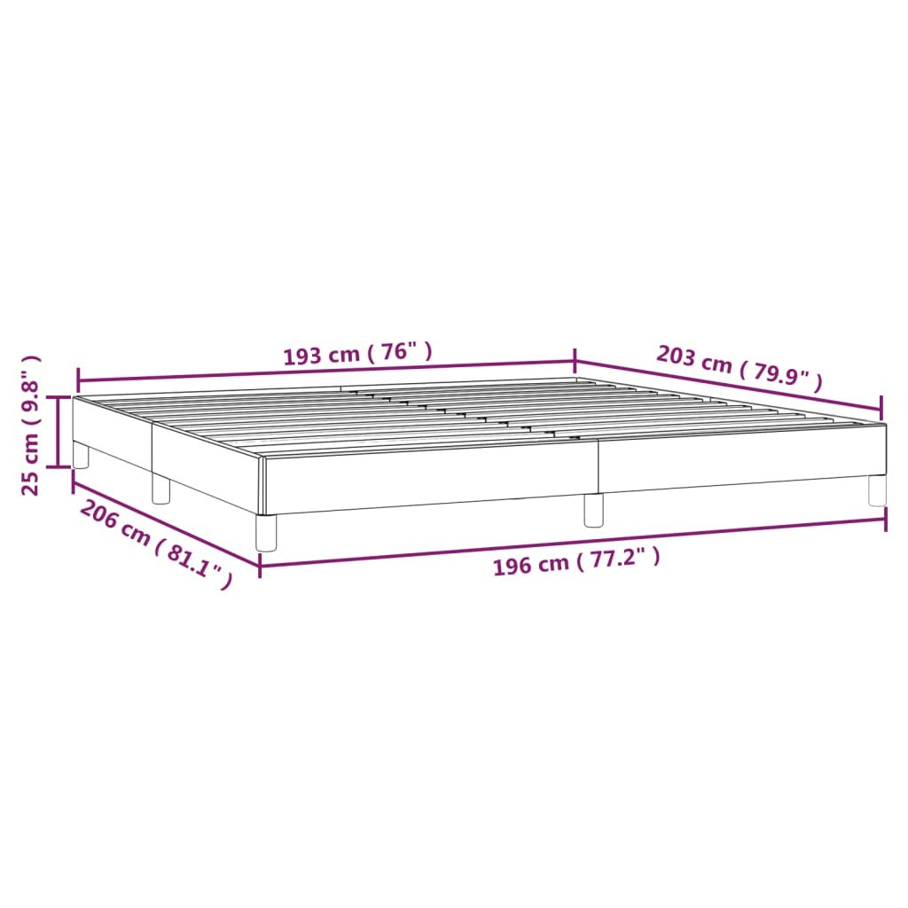 Bed Frame without Mattress Light Gray 76"x79.9" King Velvet