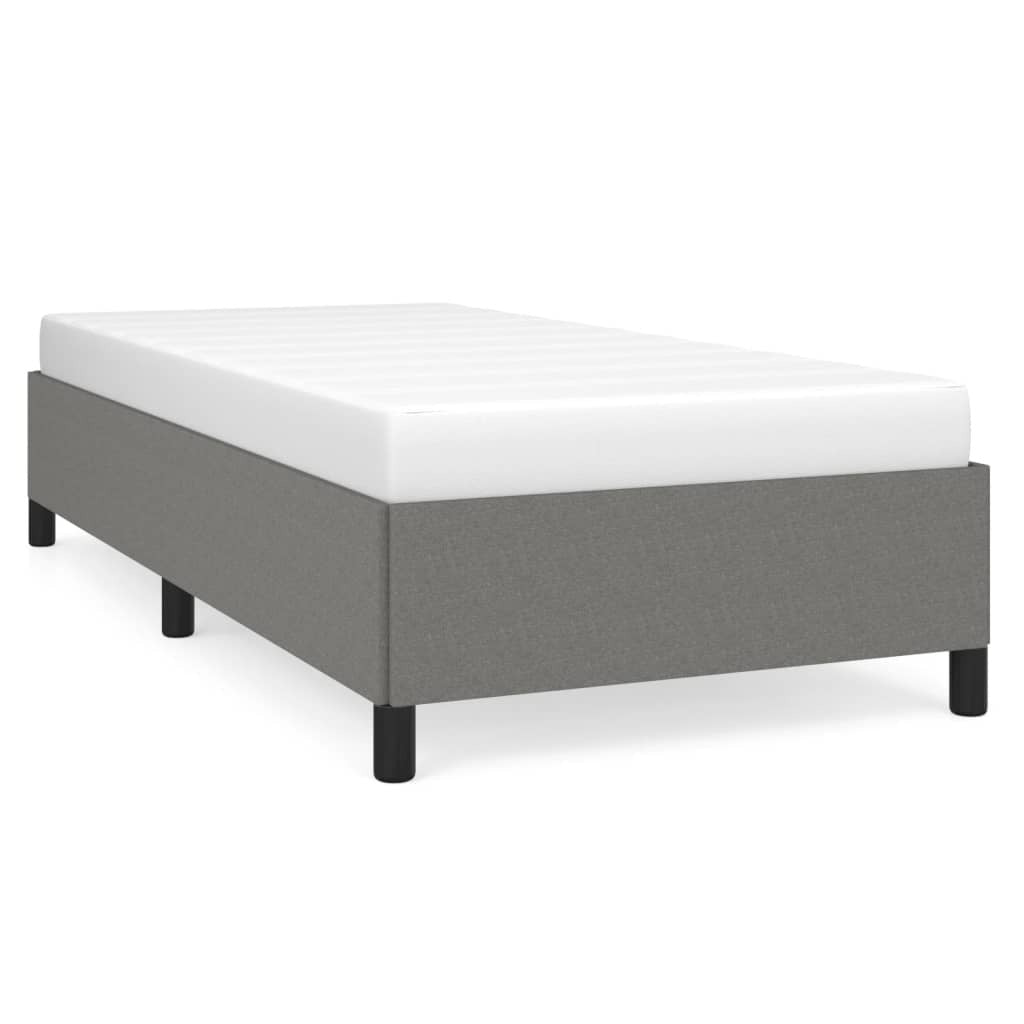 Bed Frame without Mattress Dark Gray 39.4"x74.8" Twin Fabric