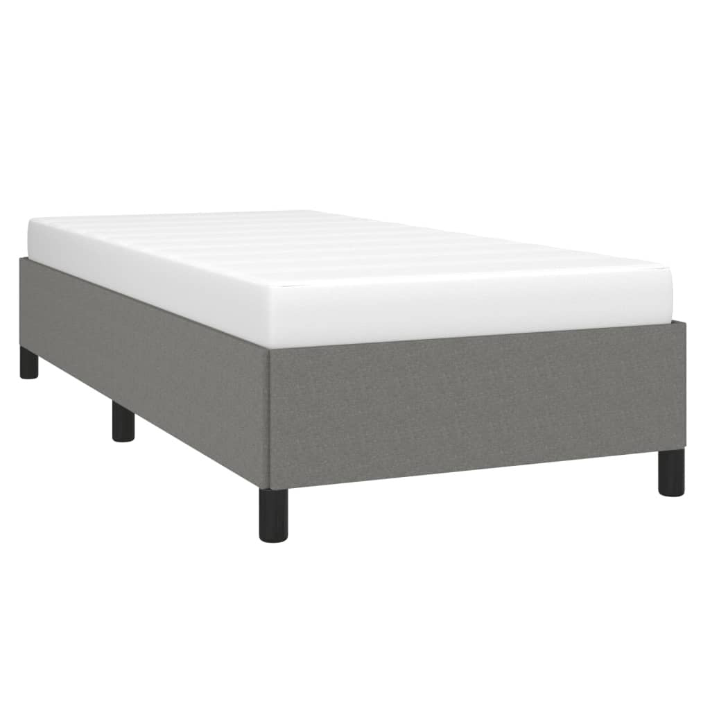 Bed Frame without Mattress Dark Gray 39.4"x74.8" Twin Fabric