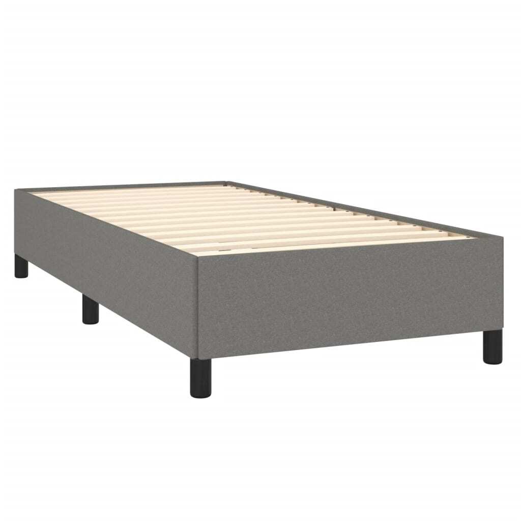 Bed Frame without Mattress Dark Gray 39.4"x74.8" Twin Fabric