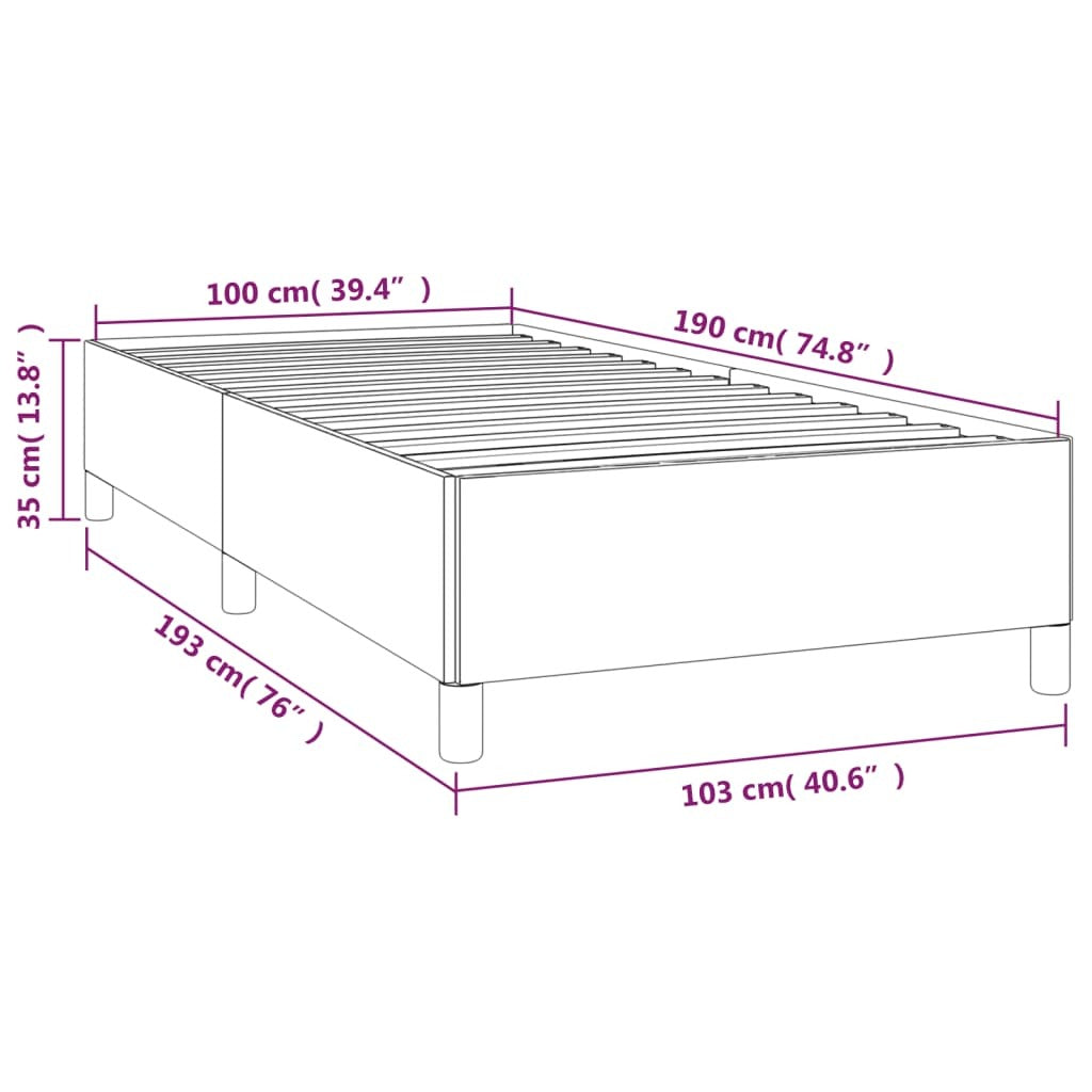 Bed Frame without Mattress Dark Gray 39.4"x74.8" Twin Fabric