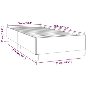 Bed Frame without Mattress Dark Gray 39.4"x74.8" Twin Fabric