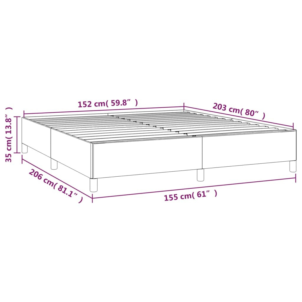 Bed Frame without Mattress Dark Gray 59.8"x79.9" Queen Fabric