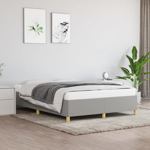 Bed Frame without Mattress Light Gray 53.9"x74.8" Full Fabric