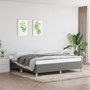 Bed Frame without Mattress Dark Gray California King Fabric