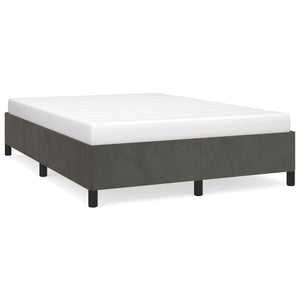 Bed Frame without Mattress Dark Gray 53.9"x74.8" Velvet
