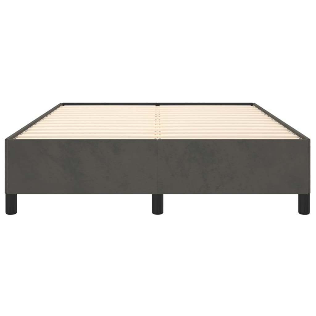 Bed Frame without Mattress Dark Gray 53.9"x74.8" Velvet