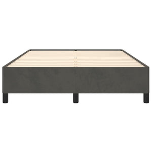 Bed Frame without Mattress Dark Gray 53.9"x74.8" Velvet