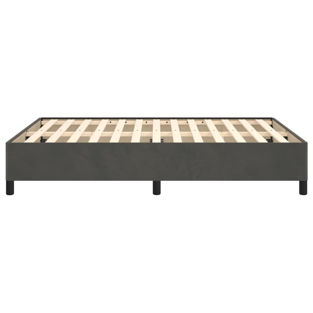 Bed Frame without Mattress Dark Gray 53.9"x74.8" Velvet