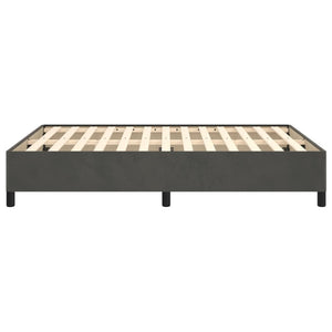 Bed Frame without Mattress Dark Gray 53.9"x74.8" Velvet