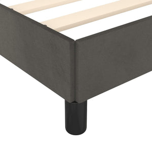 Bed Frame without Mattress Dark Gray 53.9"x74.8" Velvet