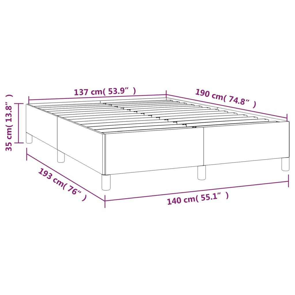 Bed Frame without Mattress Dark Gray 53.9"x74.8" Velvet