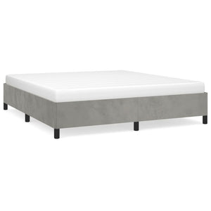 Bed Frame without Mattress Light Gray 76"x79.9" King Velvet