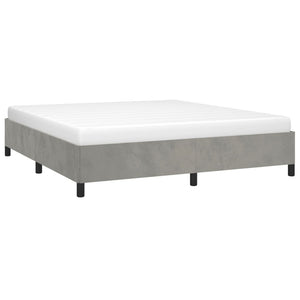 Bed Frame without Mattress Light Gray 76"x79.9" King Velvet