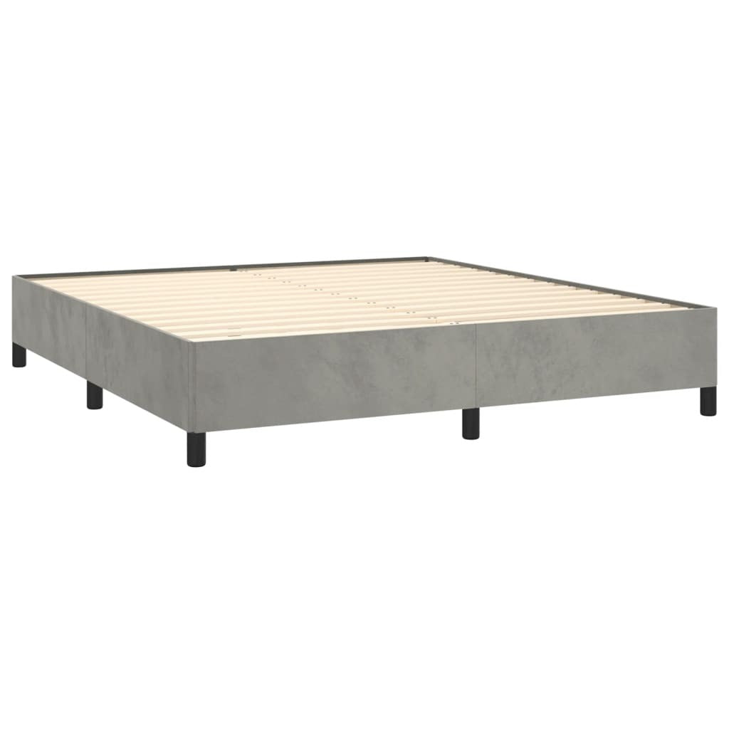 Bed Frame without Mattress Light Gray 76"x79.9" King Velvet