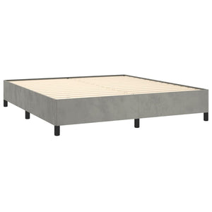 Bed Frame without Mattress Light Gray 76"x79.9" King Velvet