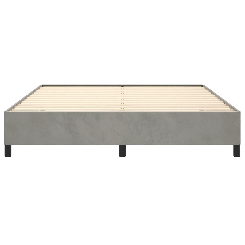 Bed Frame without Mattress Light Gray 76"x79.9" King Velvet