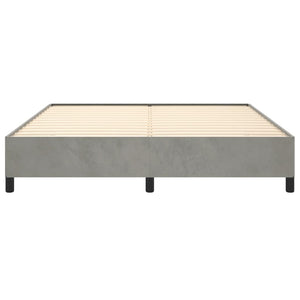 Bed Frame without Mattress Light Gray 76"x79.9" King Velvet