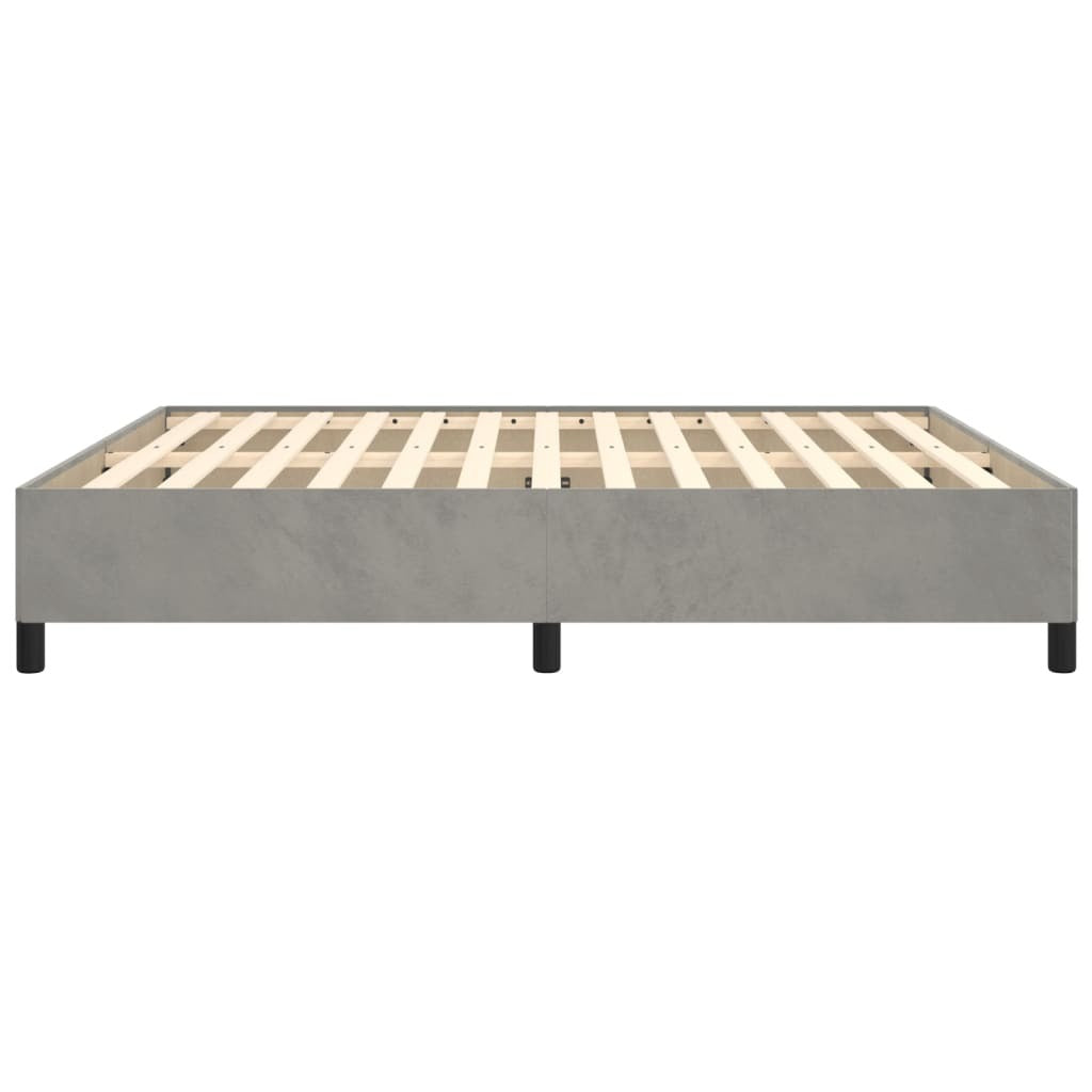 Bed Frame without Mattress Light Gray 76"x79.9" King Velvet