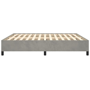 Bed Frame without Mattress Light Gray 76"x79.9" King Velvet