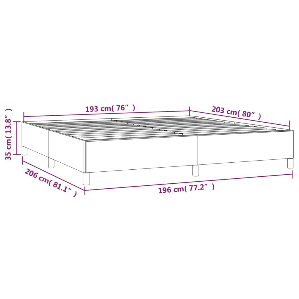 Bed Frame without Mattress Light Gray 76"x79.9" King Velvet