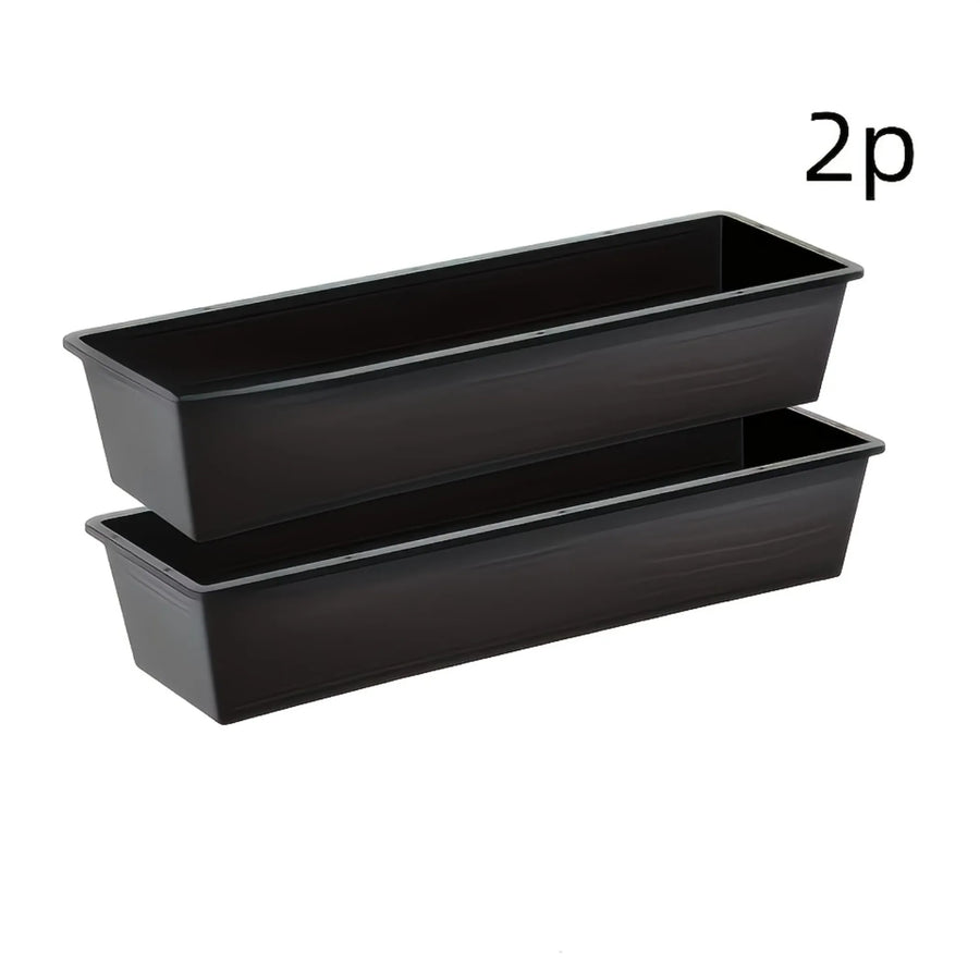 2‑Pack Dual‑Purpose Plastic Livestock Feed Trough, 38.9in Large Rectangular Feeding Container for Horses, Goats, Pigs