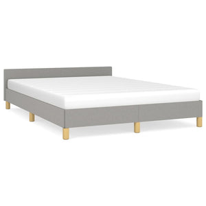 Bed Frame without Mattress Light Gray Queen Fabric