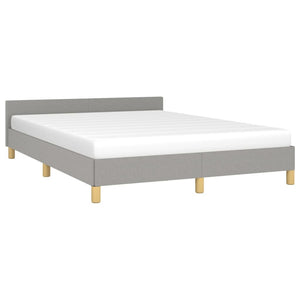 Bed Frame without Mattress Light Gray Queen Fabric