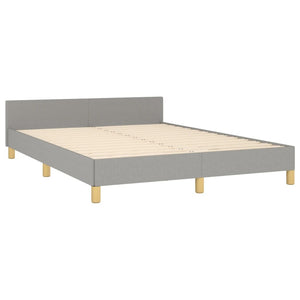 Bed Frame without Mattress Light Gray Queen Fabric