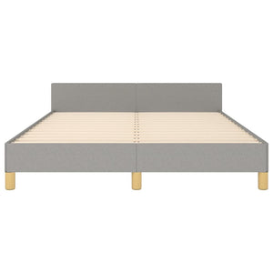 Bed Frame without Mattress Light Gray Queen Fabric