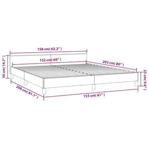 Bed Frame without Mattress Light Gray Queen Fabric