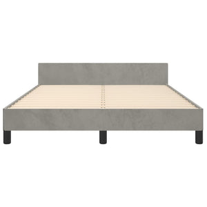Bed Frame without Mattress Light Gray Full Velvet