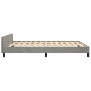 Bed Frame without Mattress Light Gray Full Velvet