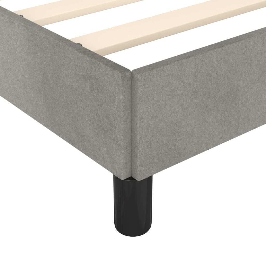Bed Frame without Mattress Light Gray Full Velvet