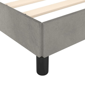 Bed Frame without Mattress Light Gray Full Velvet