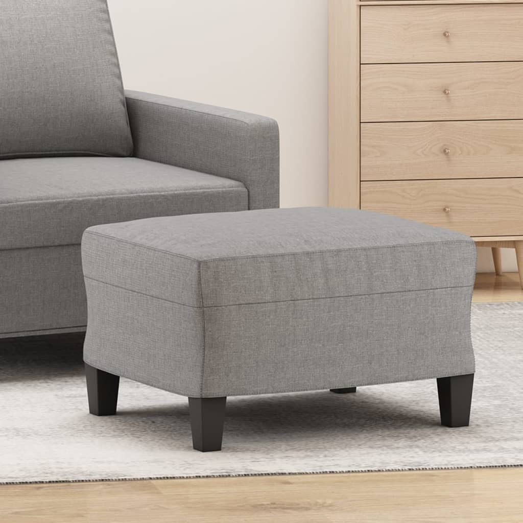Footstool Light Gray 23.6"x19.7"x16.1" Fabric