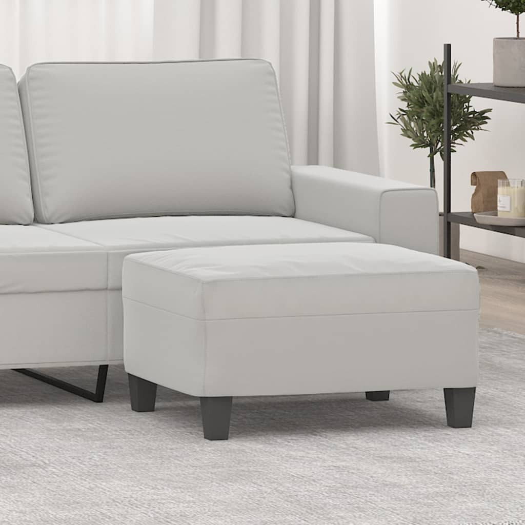 Footstool Light Gray 27.6"x21.7"x16.1" Microfiber Fabric