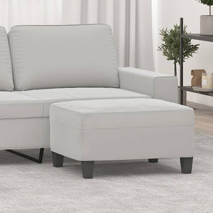Footstool Light Gray 27.6"x21.7"x16.1" Microfiber Fabric