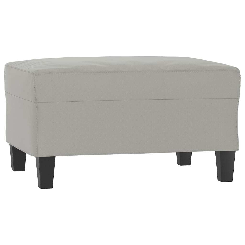 Footstool Light Gray 27.6"x21.7"x16.1" Microfiber Fabric
