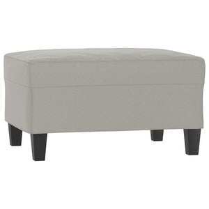 Footstool Light Gray 27.6"x21.7"x16.1" Microfiber Fabric