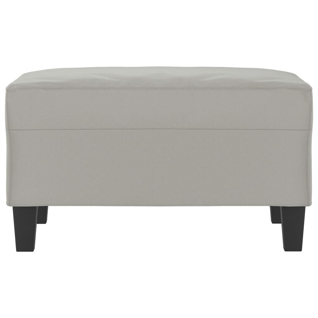 Footstool Light Gray 27.6"x21.7"x16.1" Microfiber Fabric