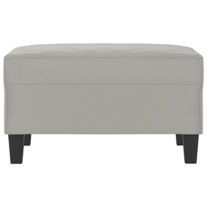 Footstool Light Gray 27.6"x21.7"x16.1" Microfiber Fabric