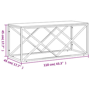 Coffee Table Stainless Steel and Solid Wood Acacia