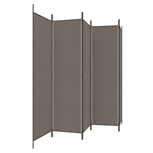 5-Panel Room Divider Anthracite 98.4"x78.7" Fabric