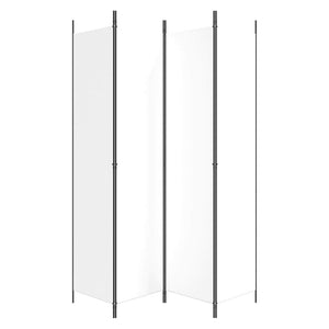 4-Panel Room Divider White 78.7"x86.6" Fabric