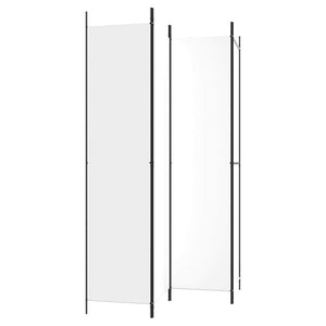 4-Panel Room Divider White 78.7"x86.6" Fabric