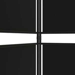 6-Panel Room Divider Black 118.1"x86.6" Fabric
