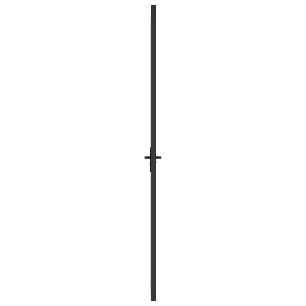 Interior Door 36.6"x79.3" Black Matt Glass and Aluminum