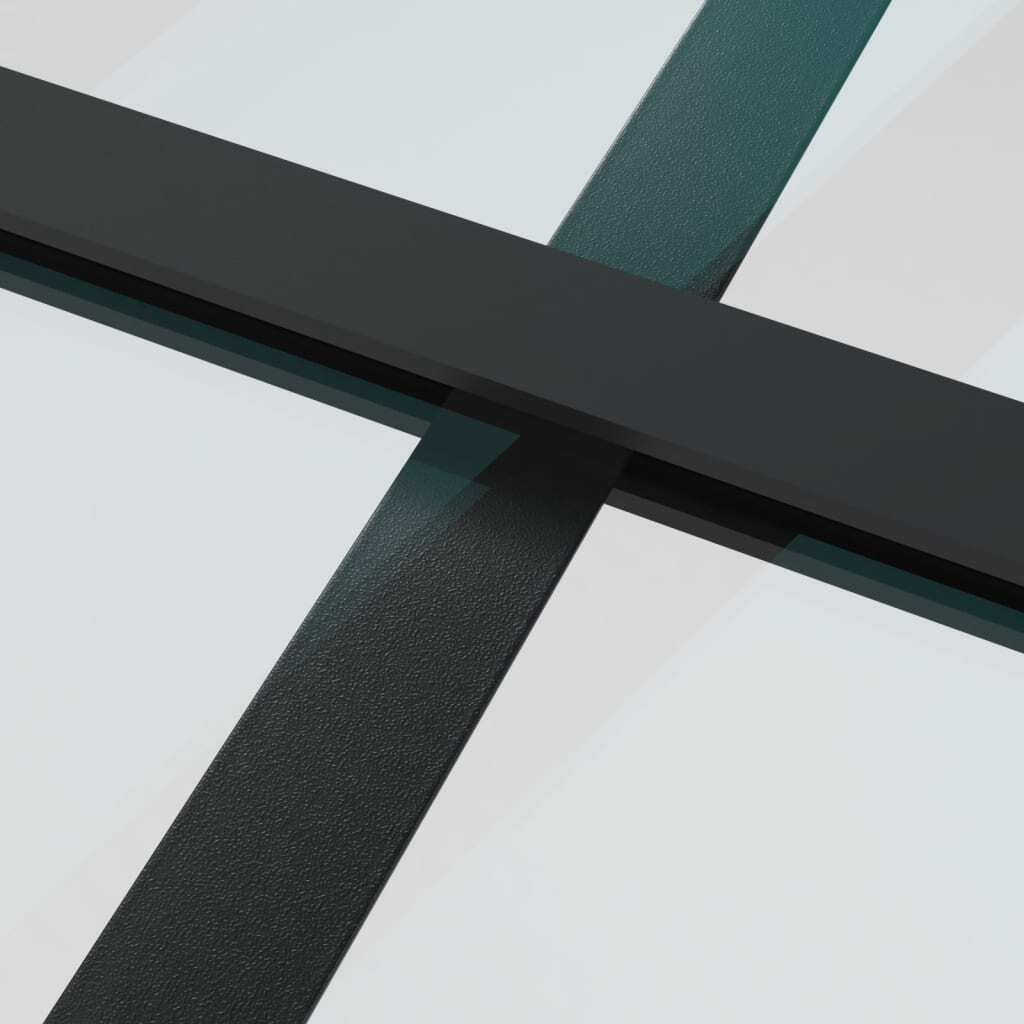 Interior Door 36.6"x79.3" Black Matt Glass and Aluminum